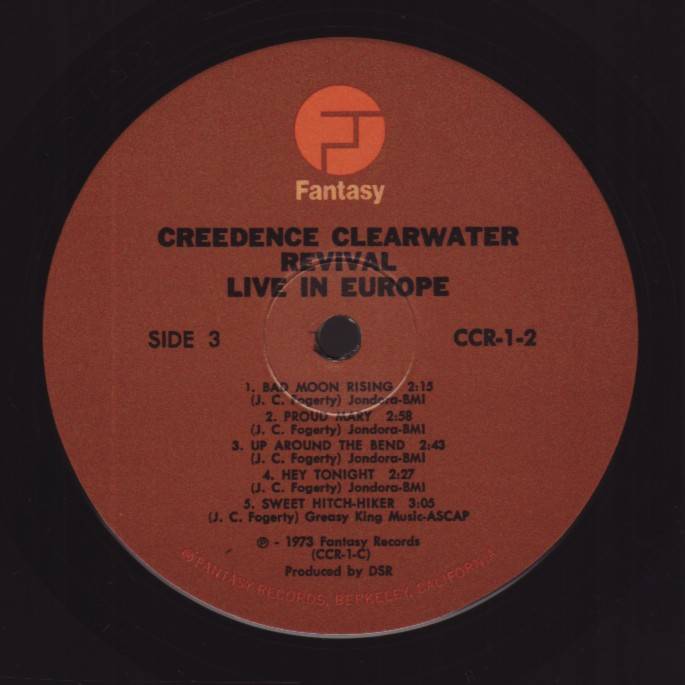 Creedence Clearwater Revival Live In Europe [lp label c usa]